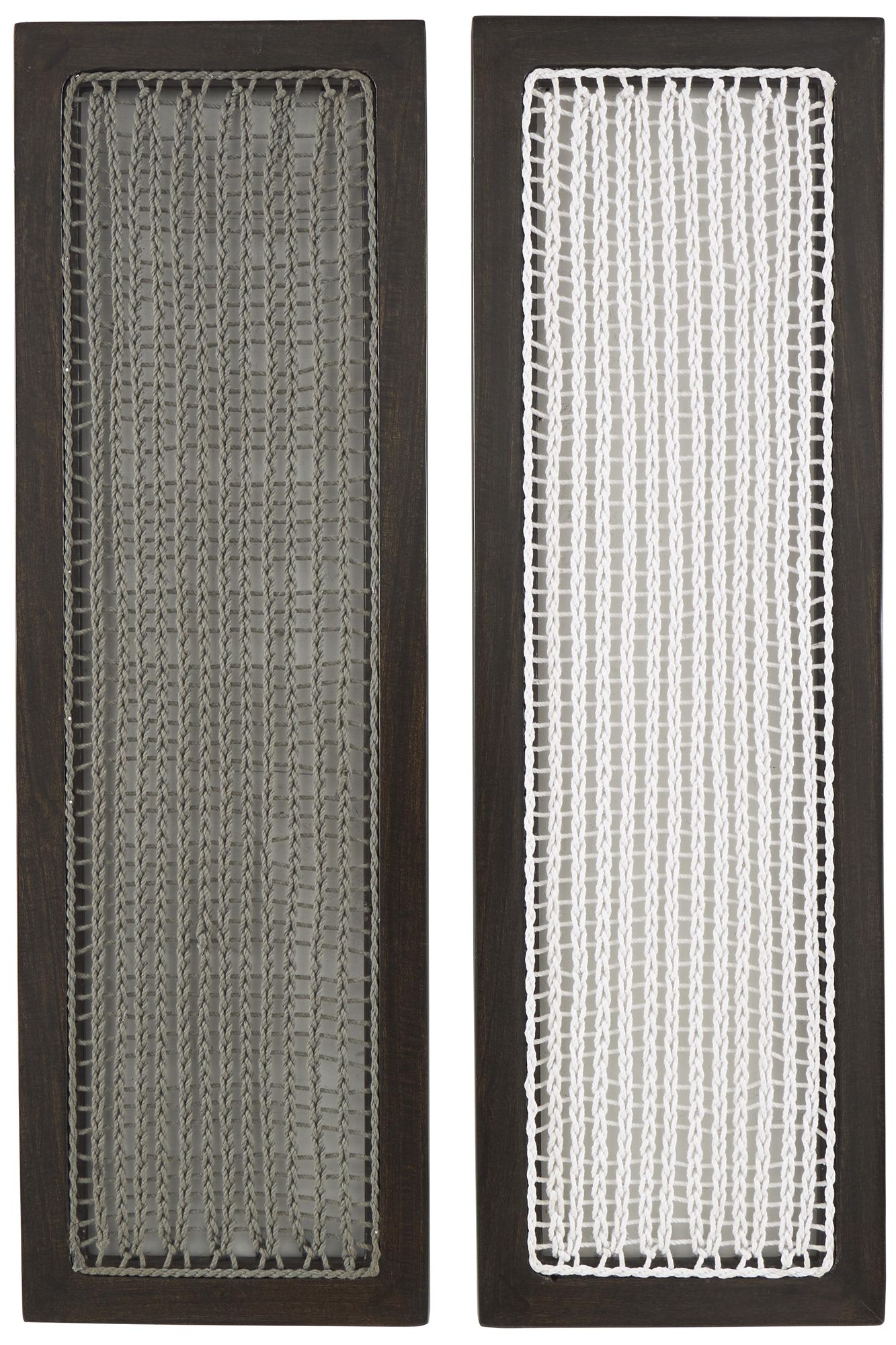 Image 2 Dark Brown Mango Wood Modern Wall Decor, S/2 12"W, 38"H