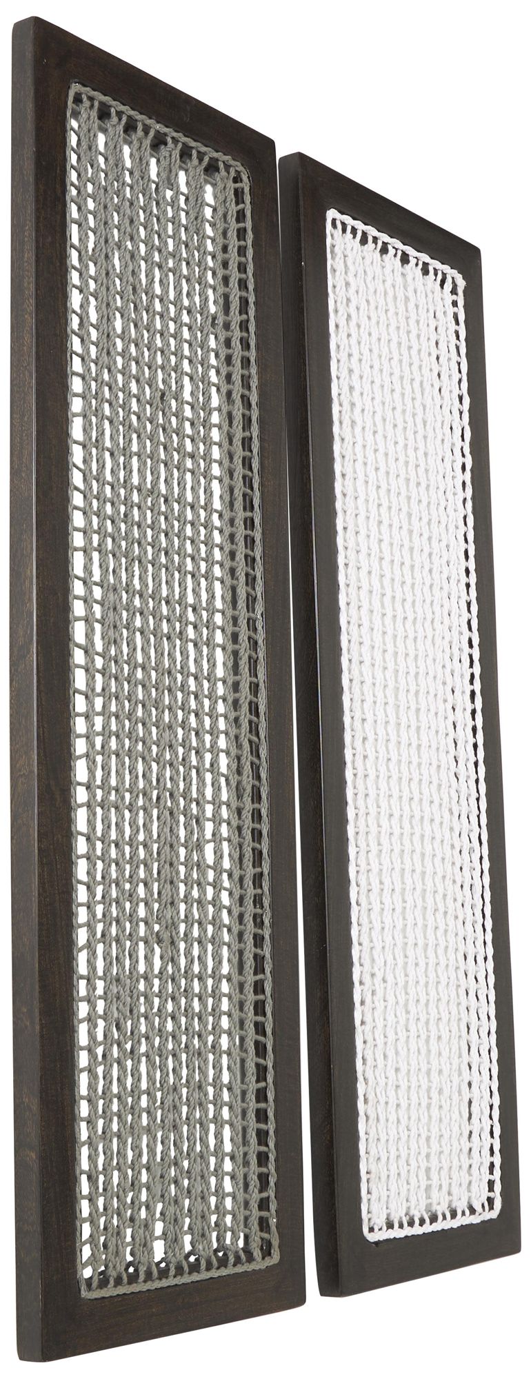 Image 6 Dark Brown Mango Wood Modern Wall Decor, S/2 12"W, 38"H more views