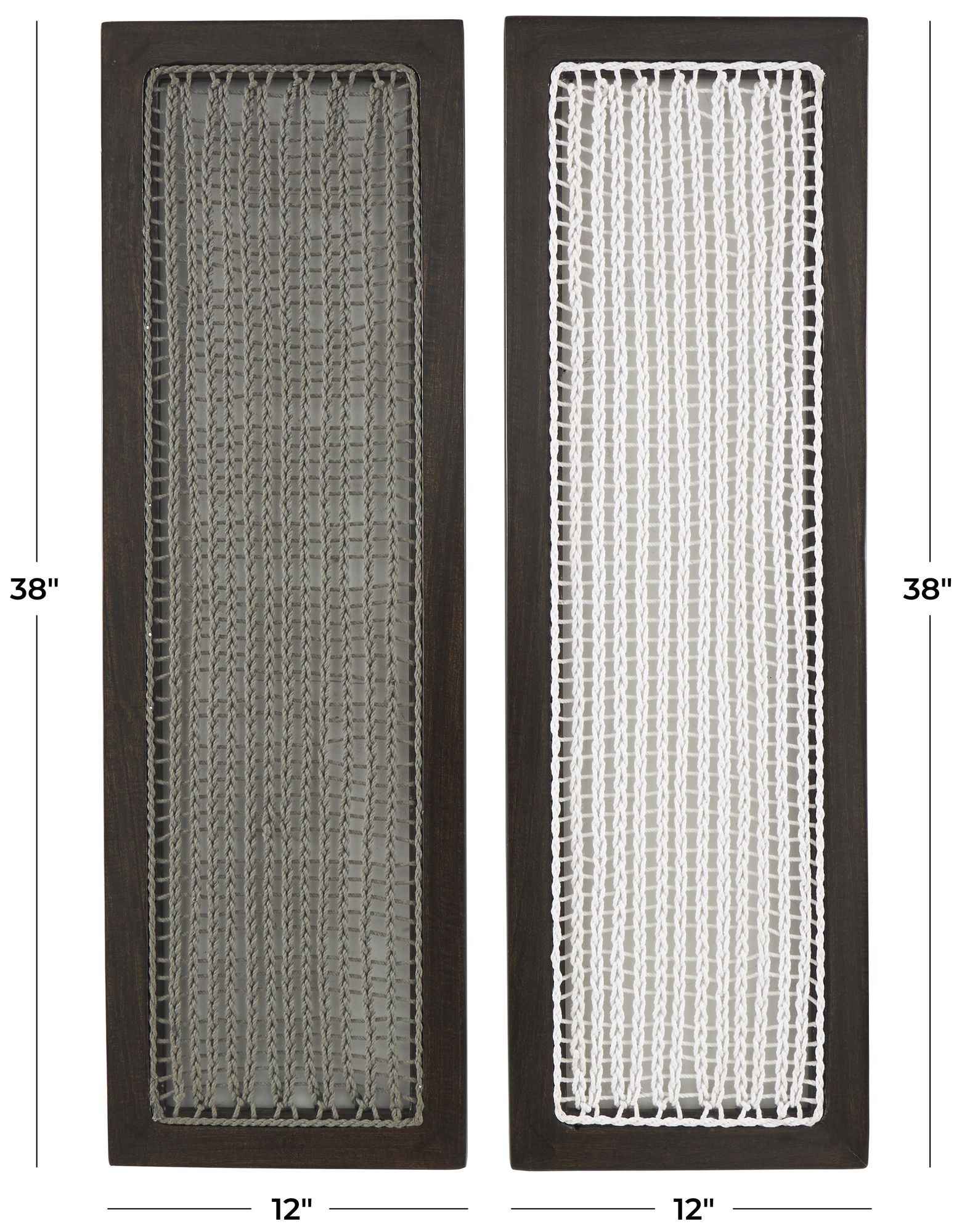 Image 7 Dark Brown Mango Wood Modern Wall Decor, S/2 12"W, 38"H more views