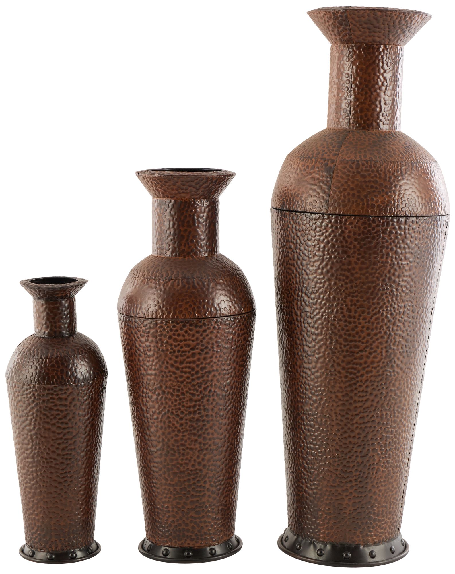 Image 2 Dark Brown Metal Traditional Vase, S/3 50", 35", 26"H