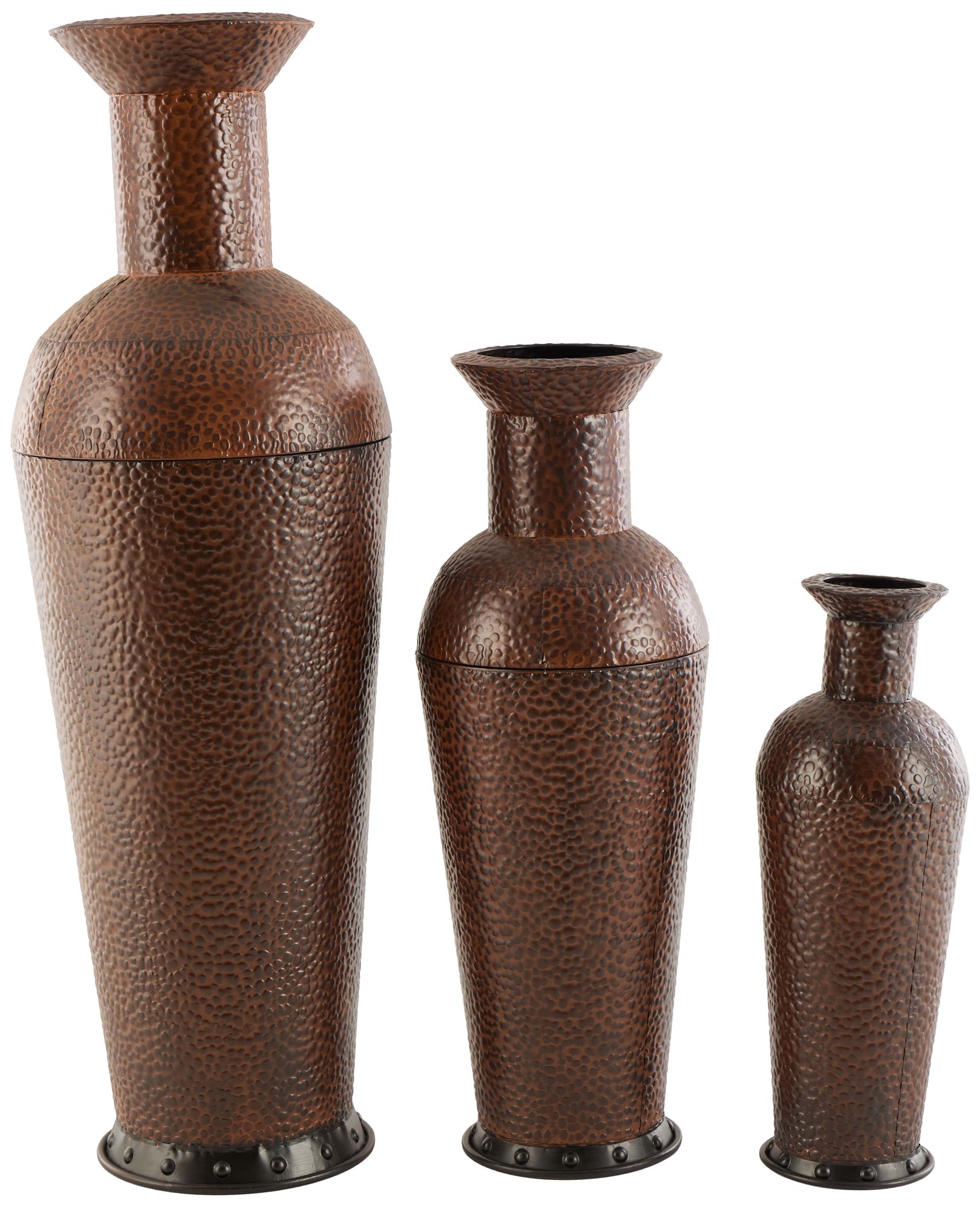 Image 5 Dark Brown Metal Traditional Vase, S/3 50", 35", 26"H more views