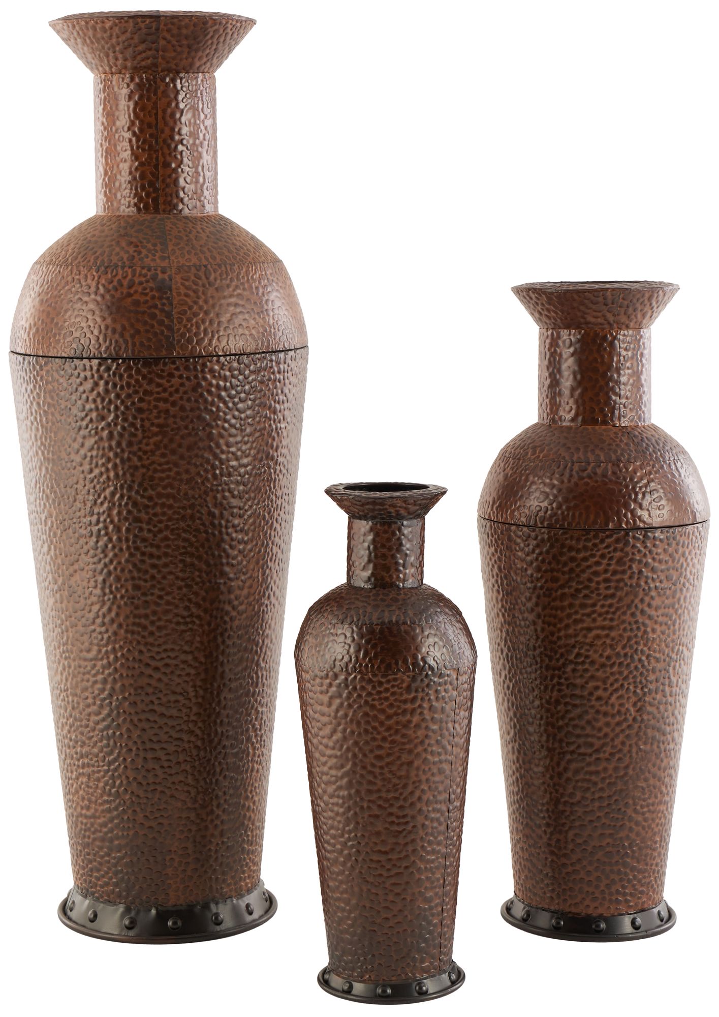 Image 6 Dark Brown Metal Traditional Vase, S/3 50", 35", 26"H more views