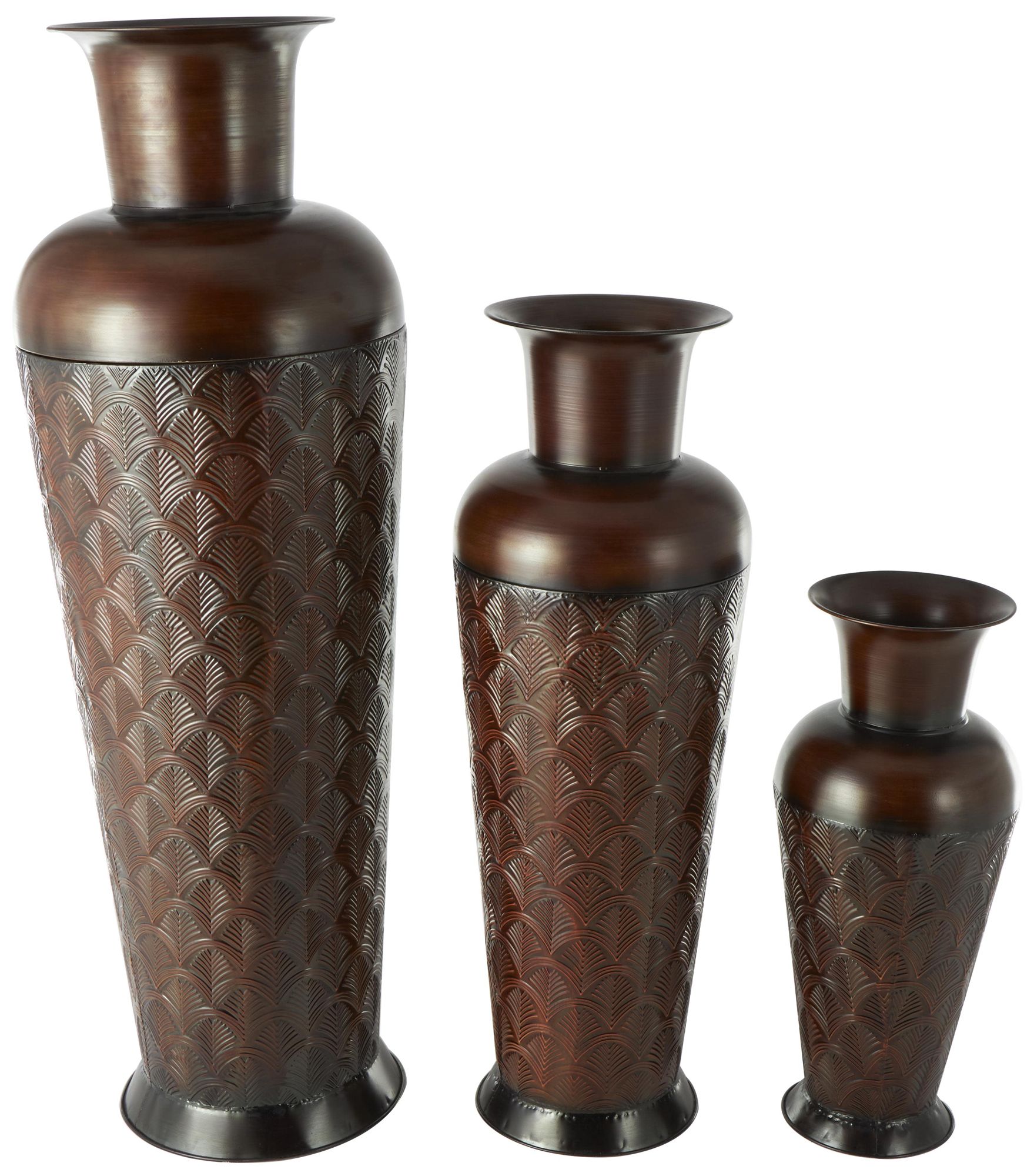 Image 2 Dark Brown Metal Traditional Vase, S/3 53", 40", 27"H