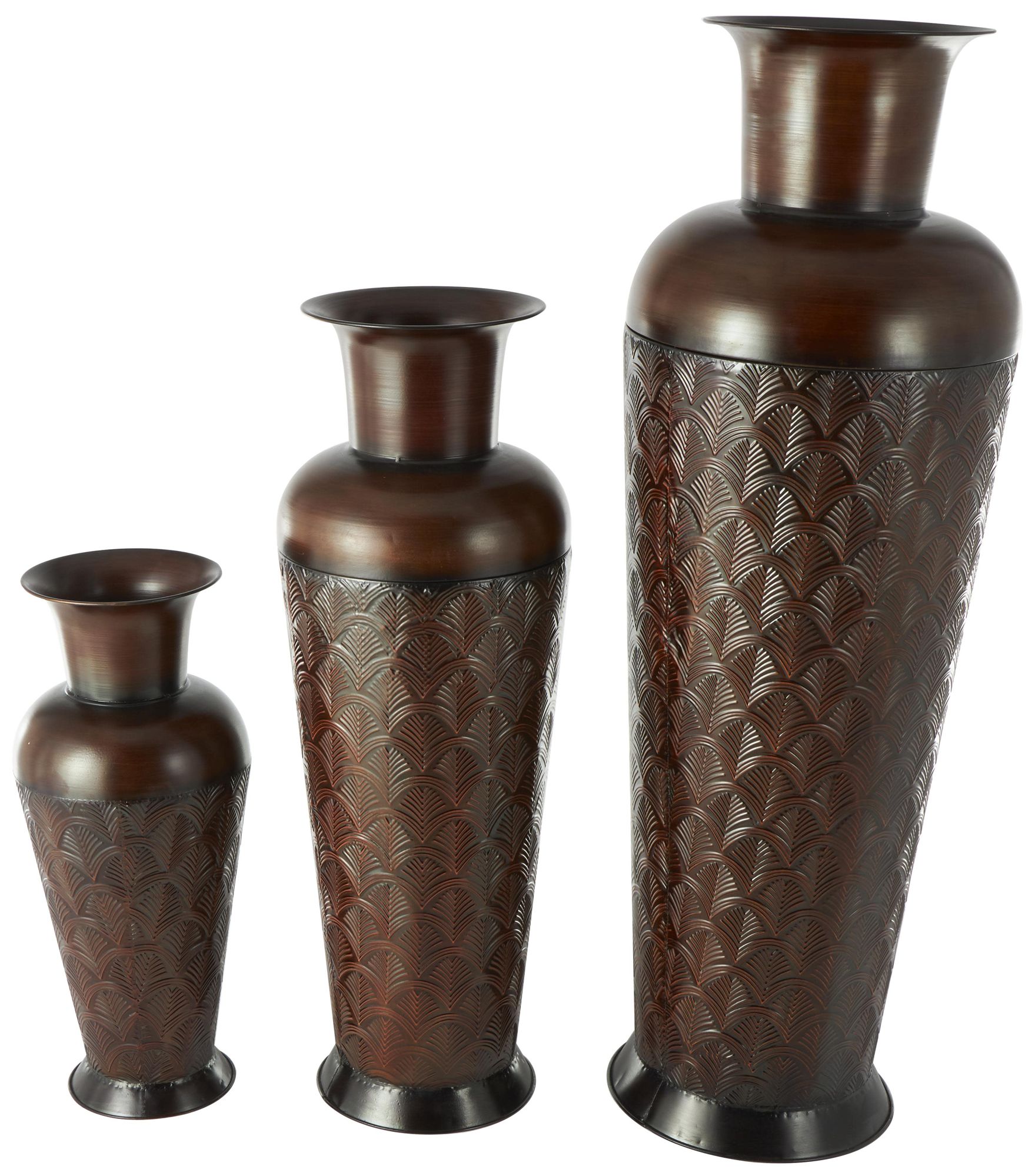 Image 5 Dark Brown Metal Traditional Vase, S/3 53", 40", 27"H more views