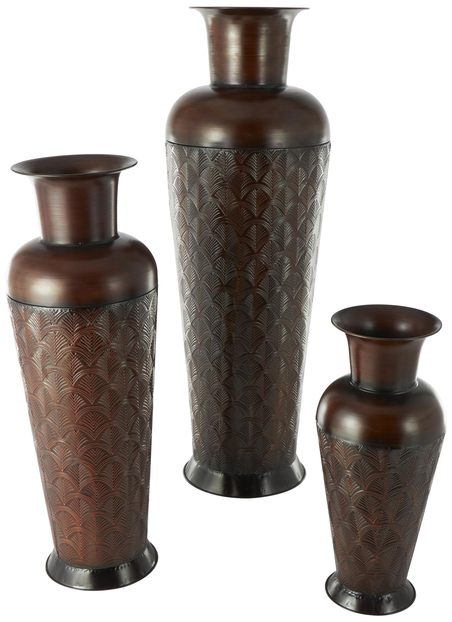 Image 6 Dark Brown Metal Traditional Vase, S/3 53", 40", 27"H more views