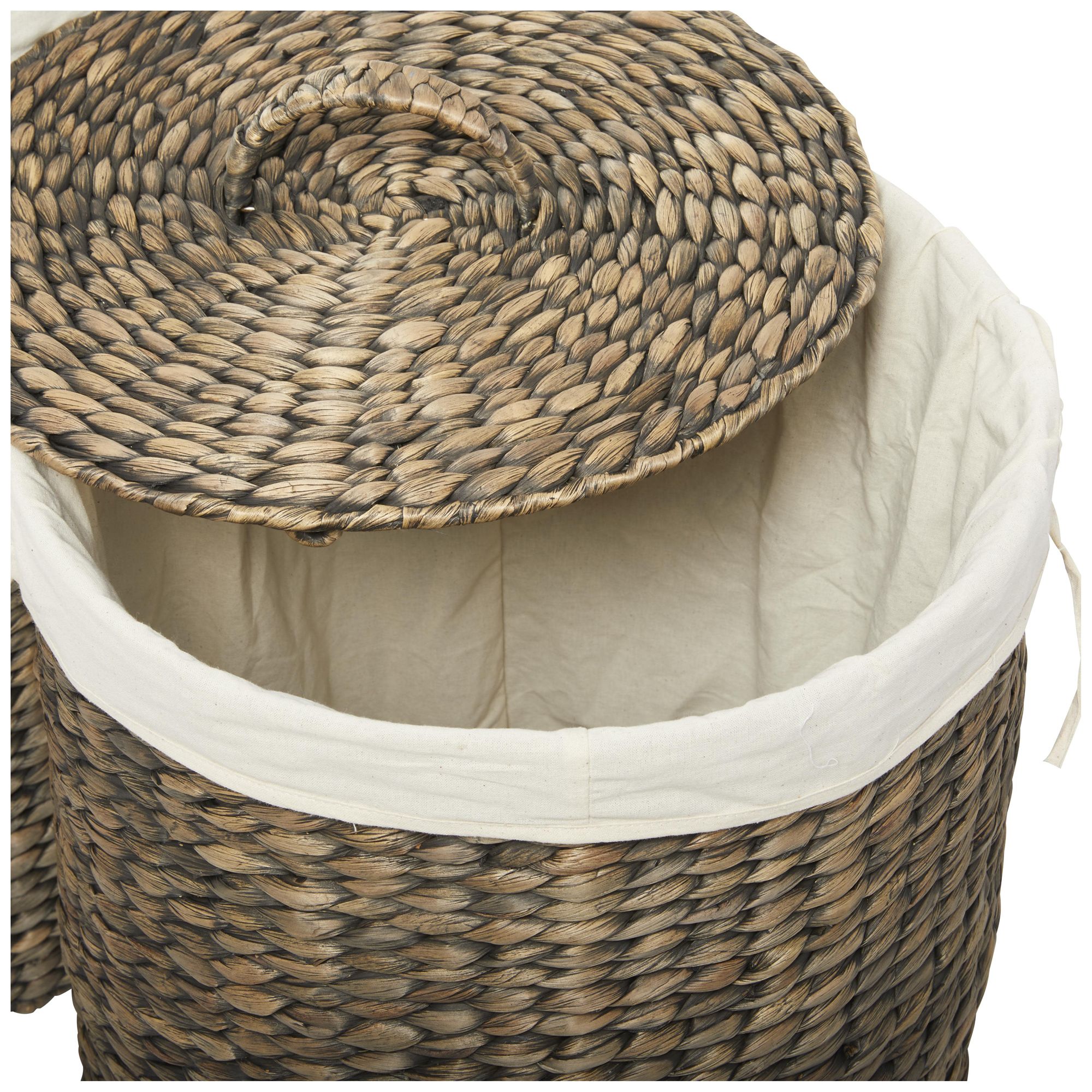 Image 4 Dark Brown Seagrass Traditional Storage Basket, S/2 24", 25"H more views