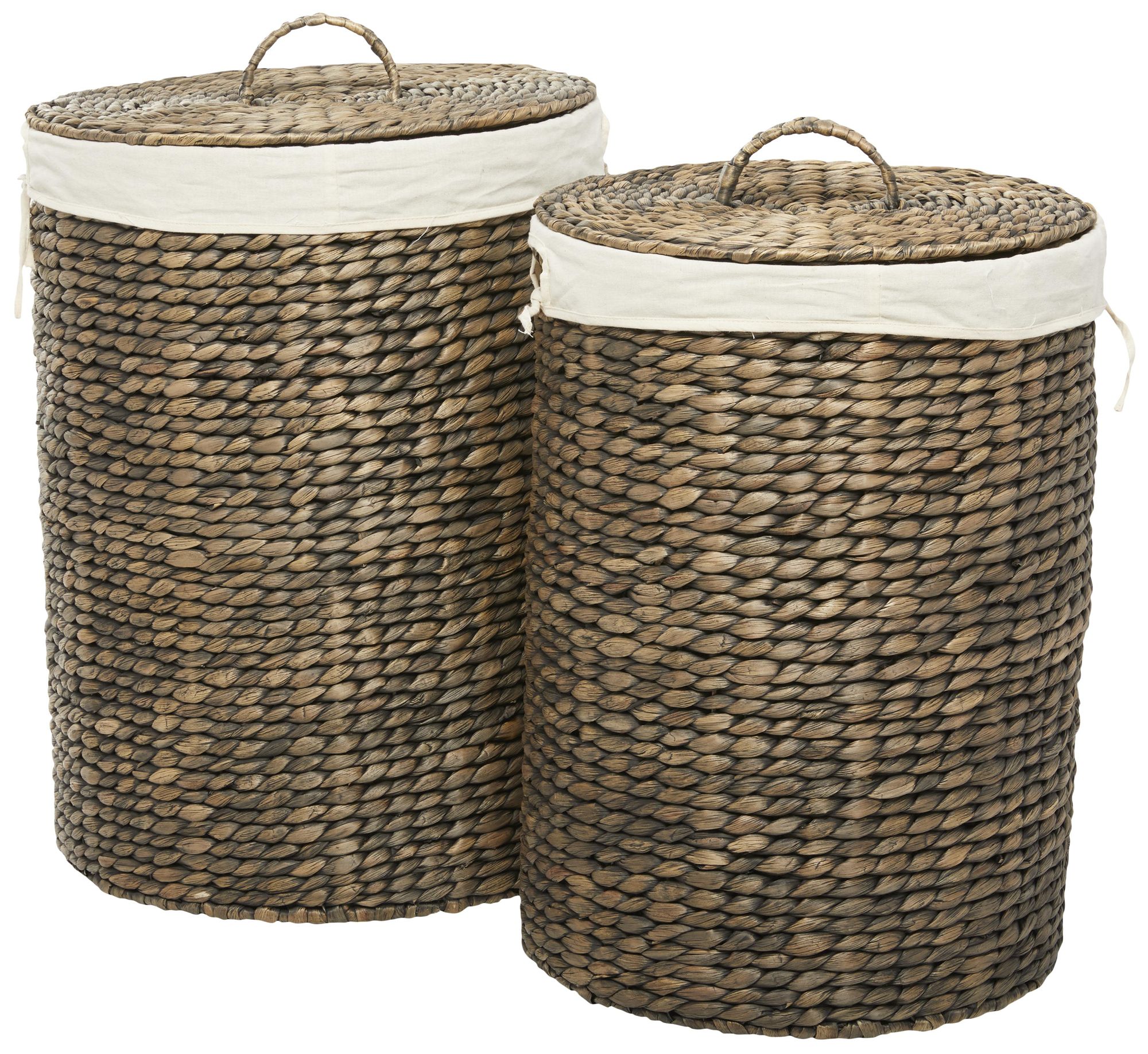 Image 6 Dark Brown Seagrass Traditional Storage Basket, S/2 24", 25"H more views