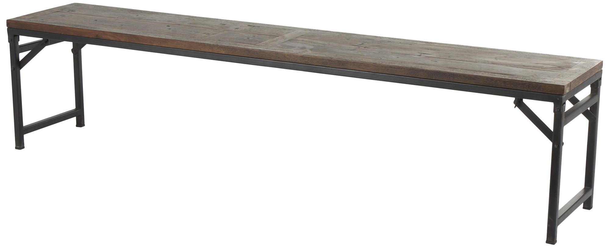 Image 2 Dark Brown Teak Wood Contemporary Bench, 78" x 15" x 19"