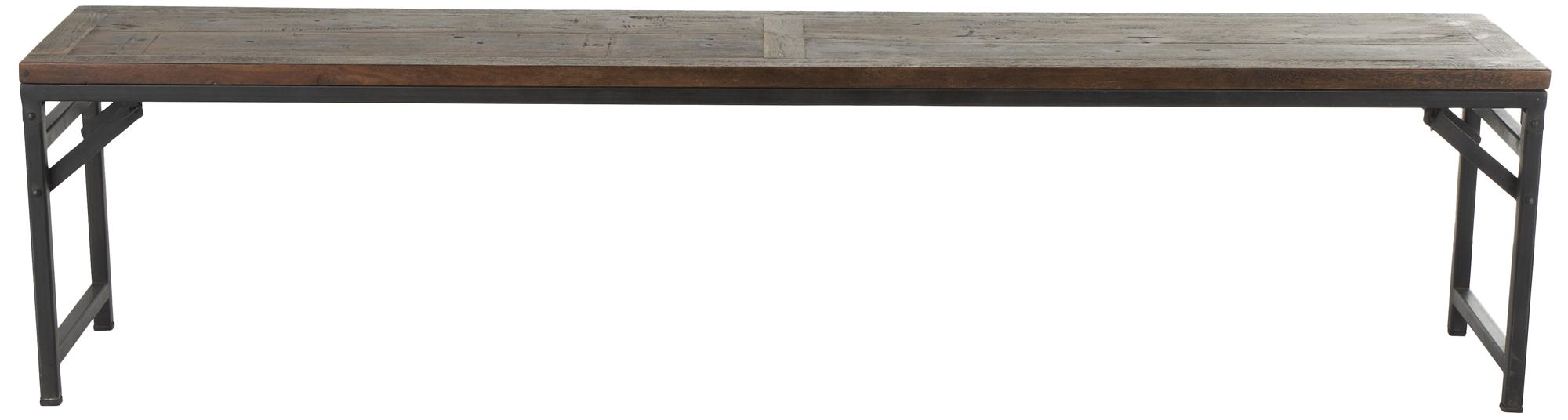 Image 6 Dark Brown Teak Wood Contemporary Bench, 78" x 15" x 19" more views