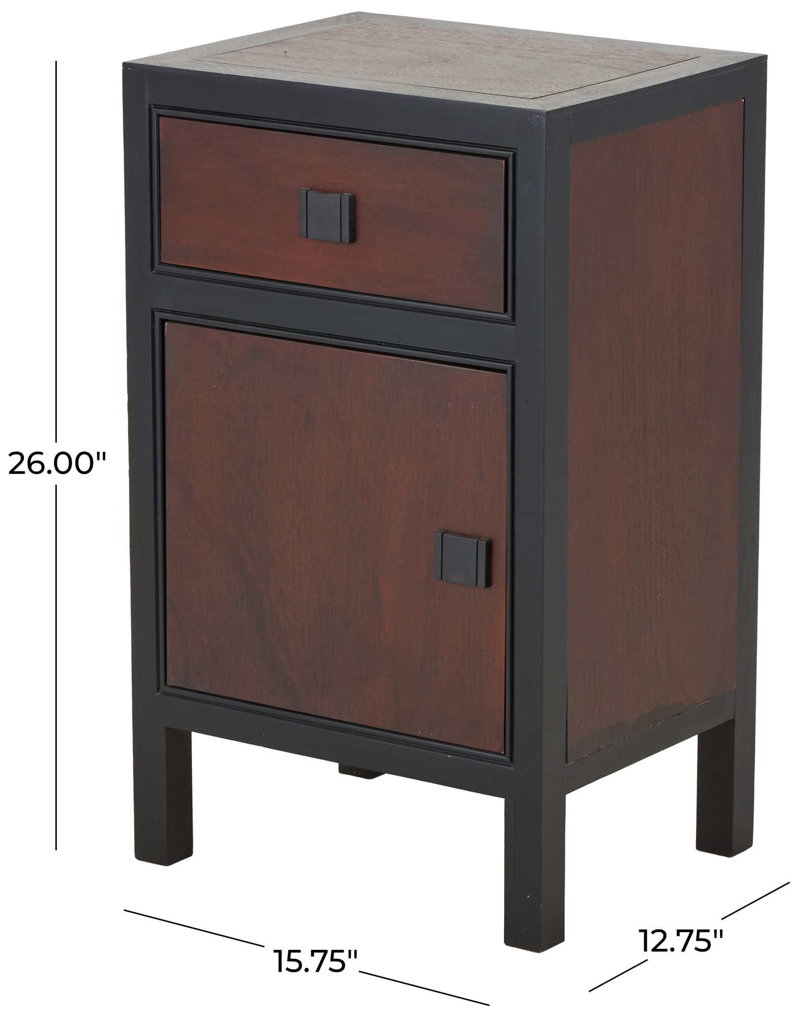 Image 7 Dark Brown Wood Contemporary Cabinet, 16" x 13" x 26" more views