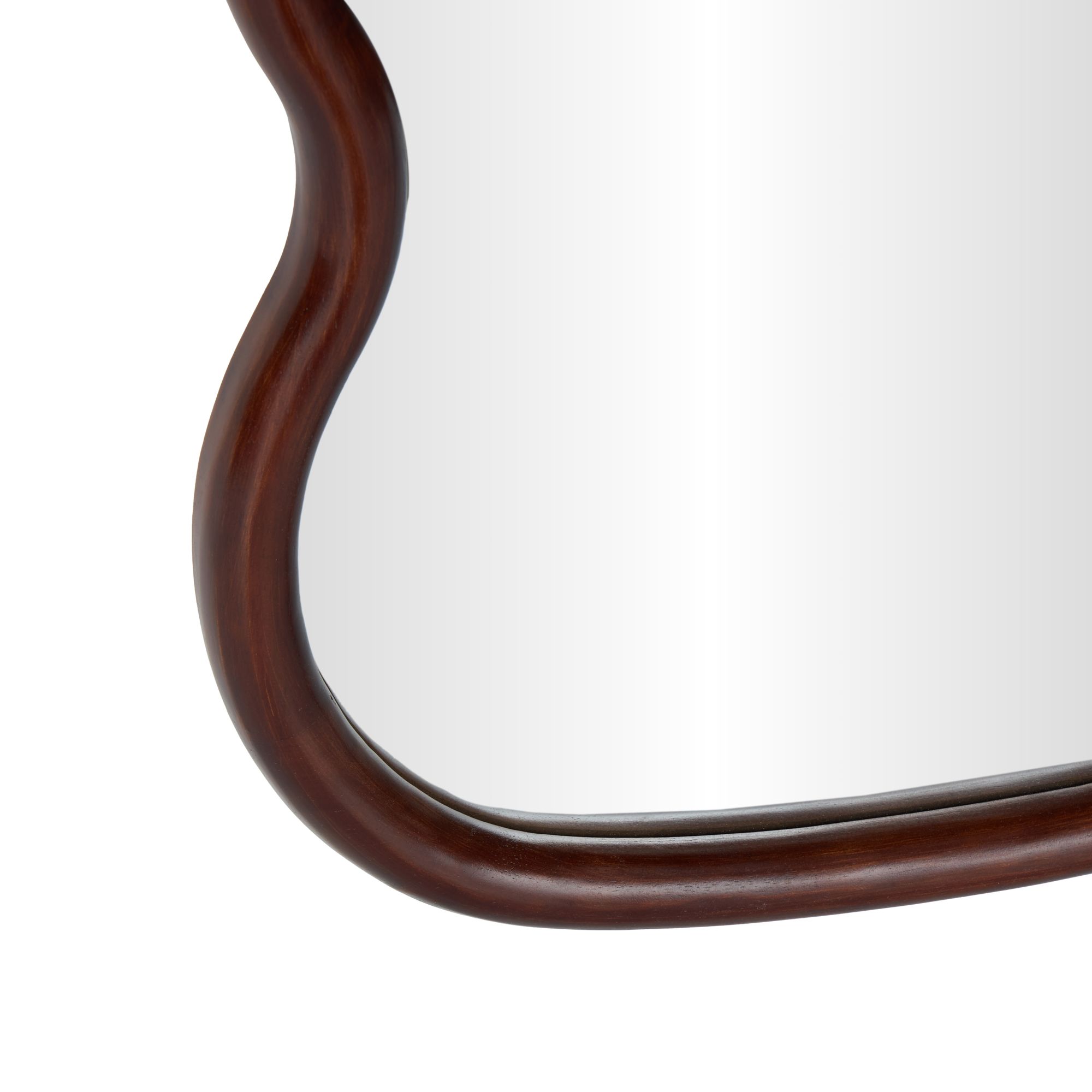 Image 3 Dark Brown Wood Contemporary Wall Mirror, 22" x 2" x 71 more views