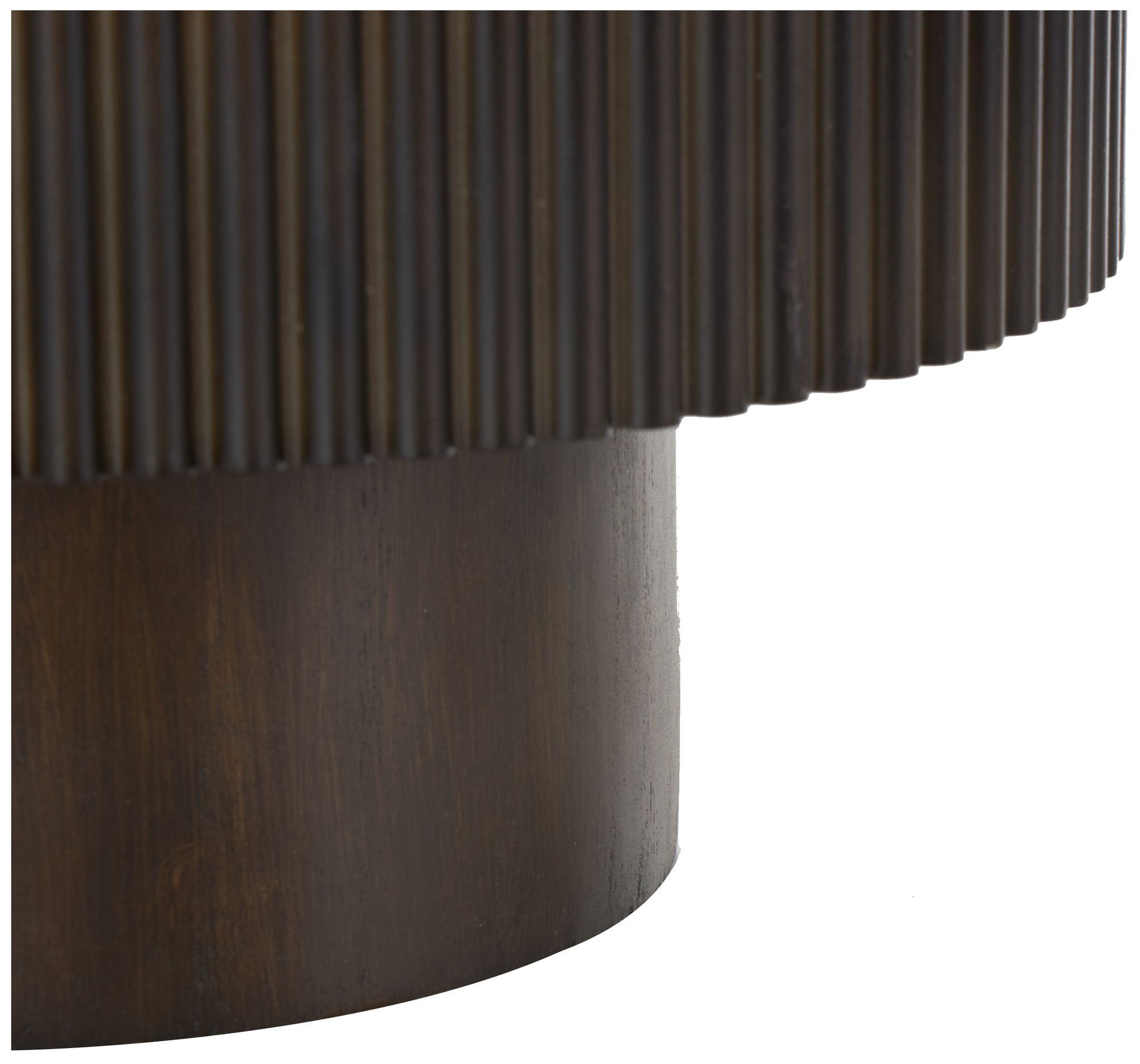 Image 3 Dark Brown Wood Modern Decorative Bowl, 14" x 14" x 7" more views