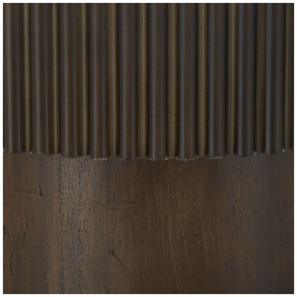 Dark Brown Wood Modern Decorative Bowl, 14" x 14" x 7"