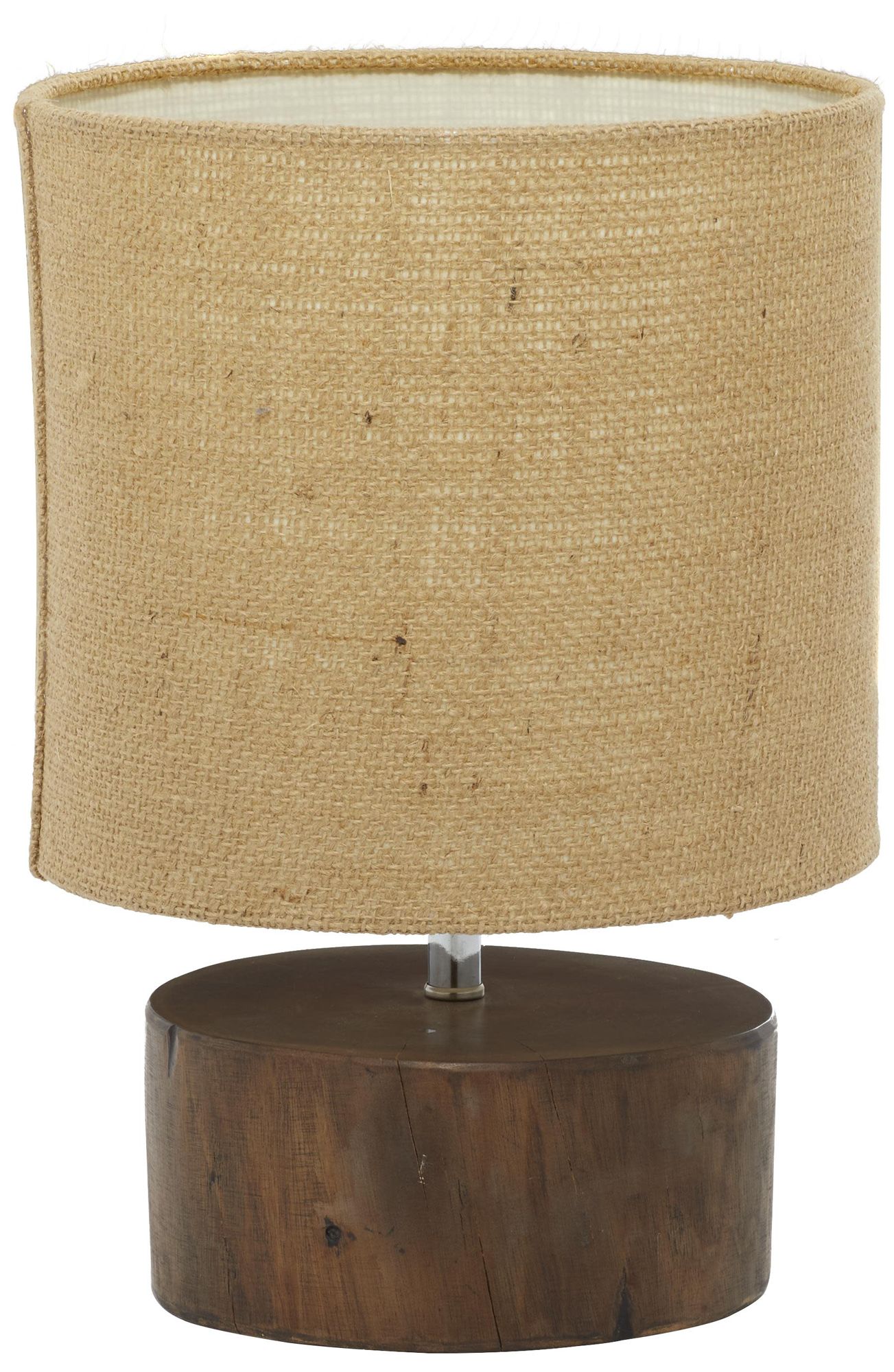 Dark Brown Wood Rustic Table Lamp, 10" x 10" x 14"
