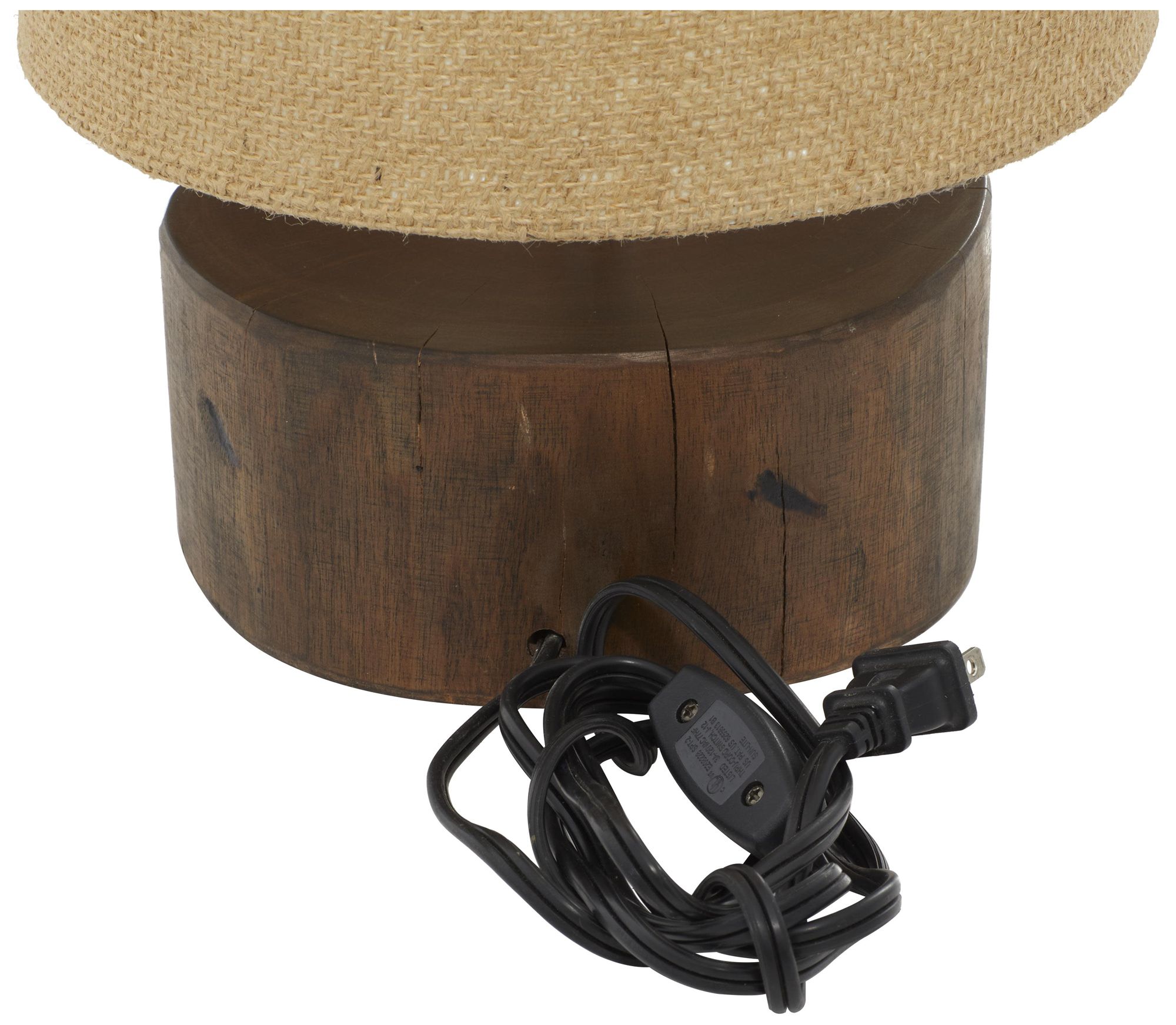 Image 3 Dark Brown Wood Rustic Table Lamp, 10" x 10" x 14" more views