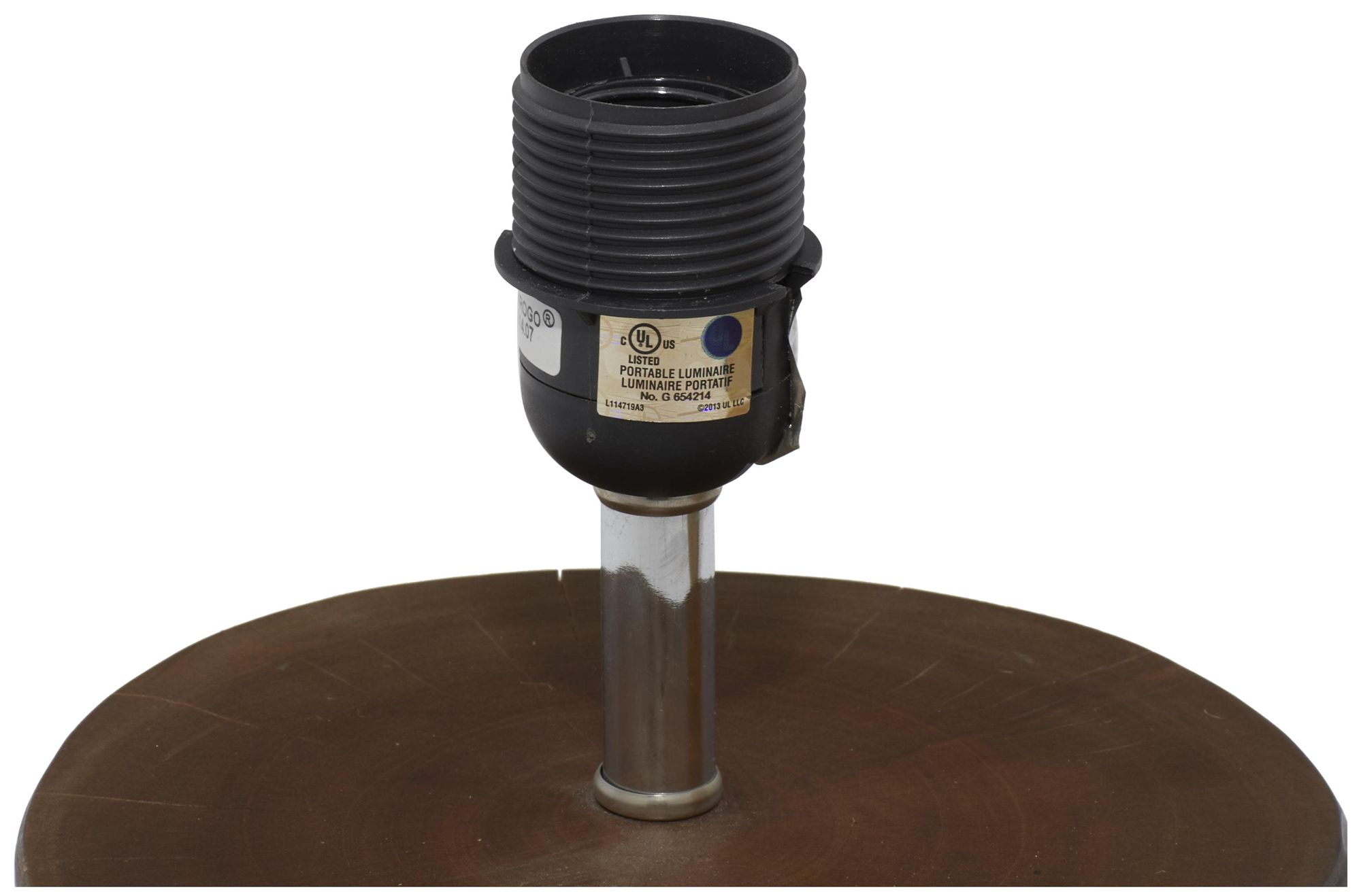 Image 4 Dark Brown Wood Rustic Table Lamp, 10" x 10" x 14" more views