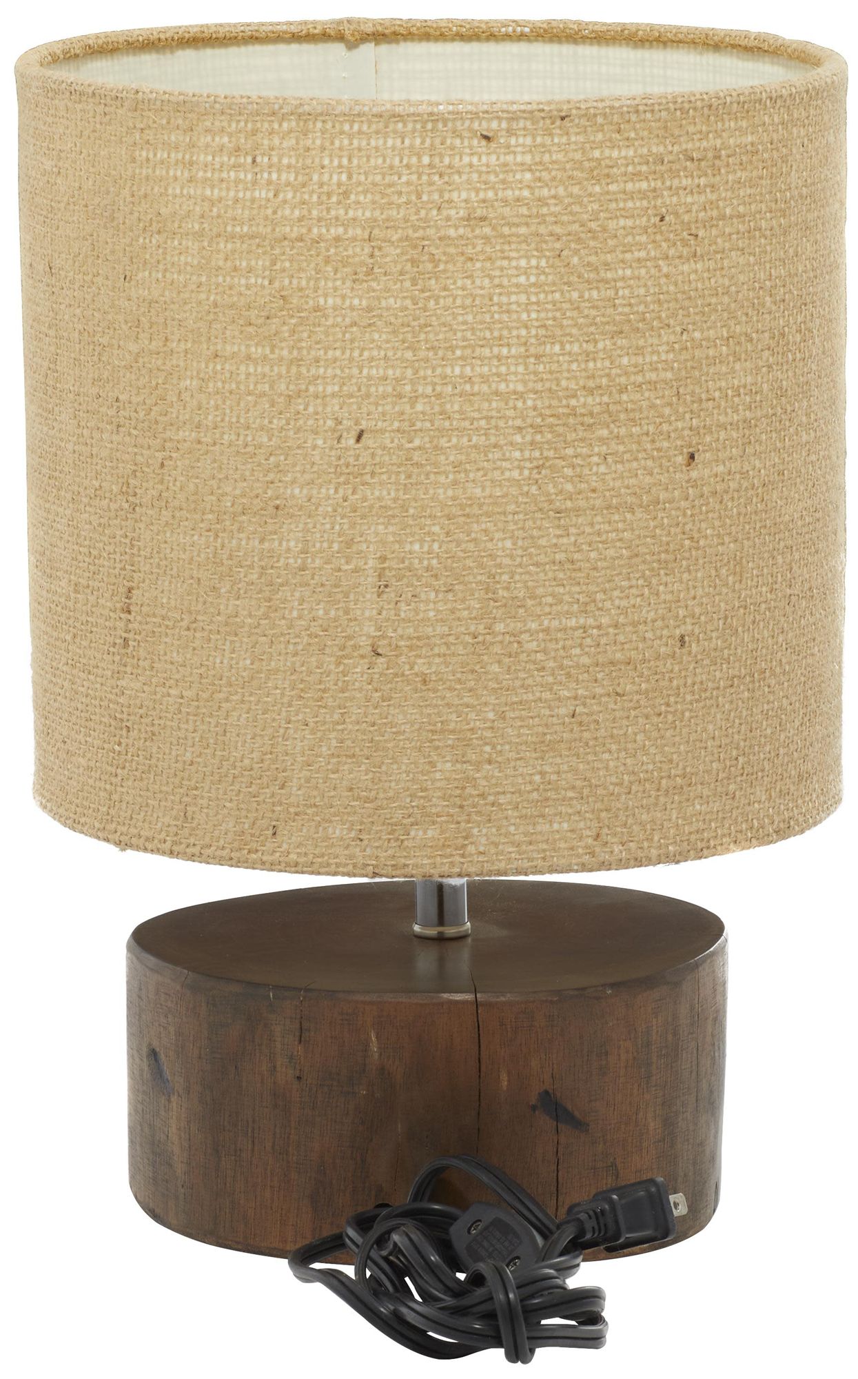 Image 5 Dark Brown Wood Rustic Table Lamp, 10" x 10" x 14" more views