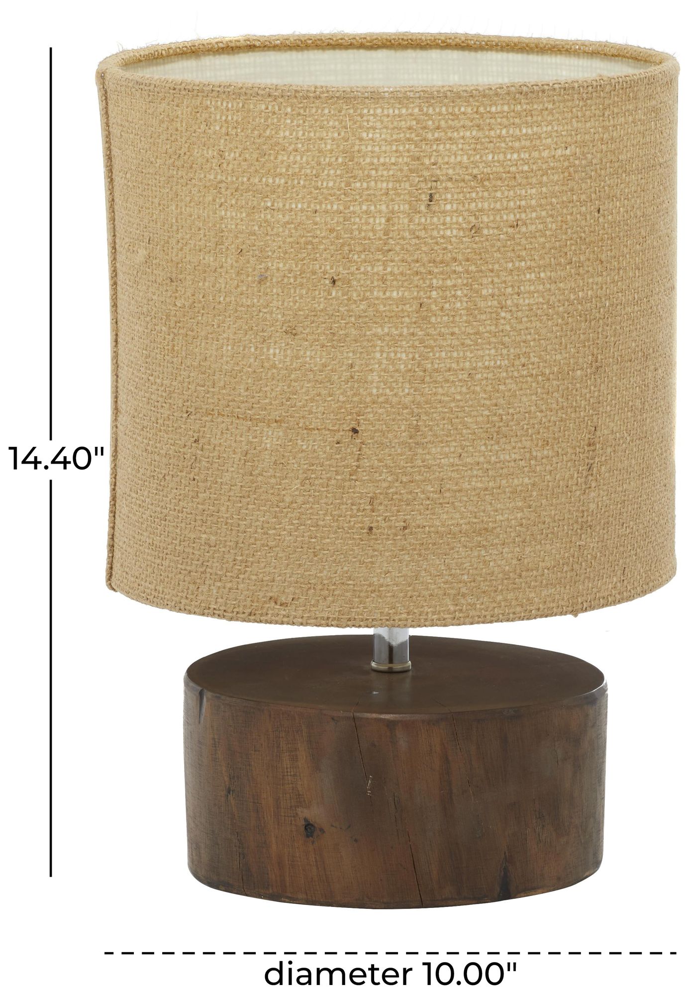 Image 7 Dark Brown Wood Rustic Table Lamp, 10" x 10" x 14" more views