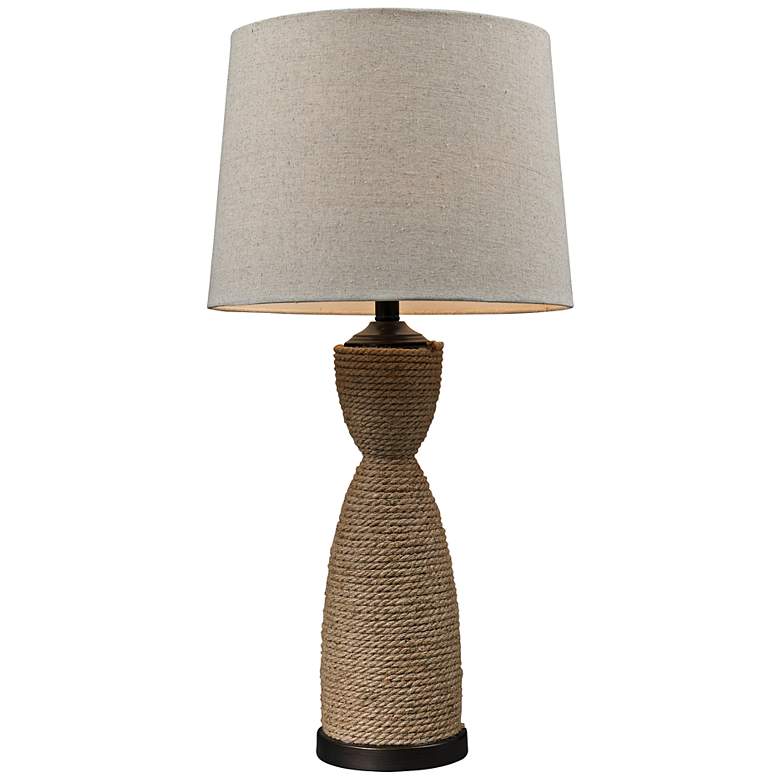 Image 1 Dark Brown Wrapped Rope Table Lamp