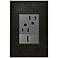 Dark Burnished Pewter 1-Gang+ Cast Metal Wall Plate w/ Outlets