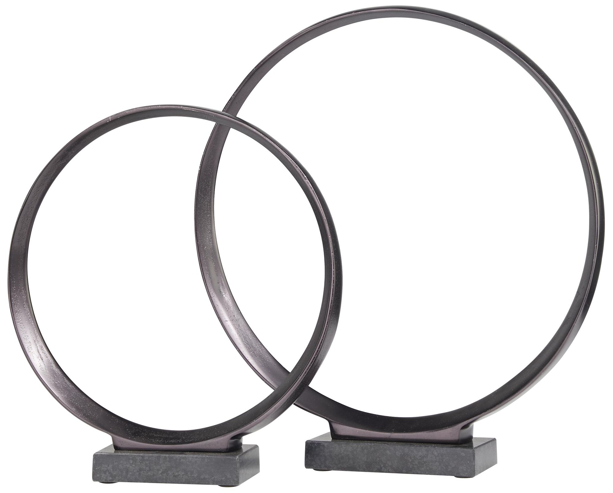 Image 2 Dark Gray Aluminum Metal Contemporary Sculpture, S/2 17", 14"H