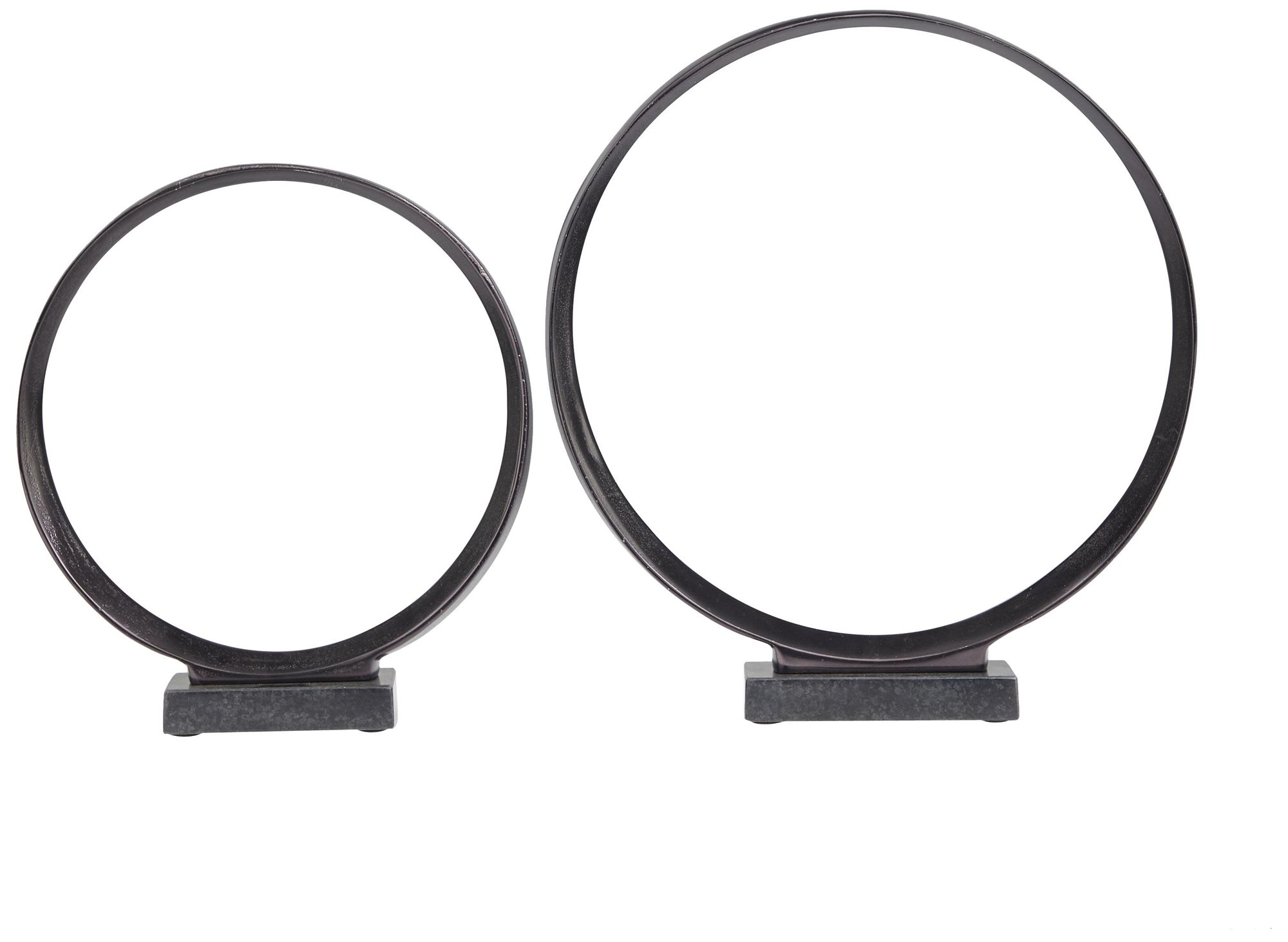 Image 4 Dark Gray Aluminum Metal Contemporary Sculpture, S/2 17", 14"H more views