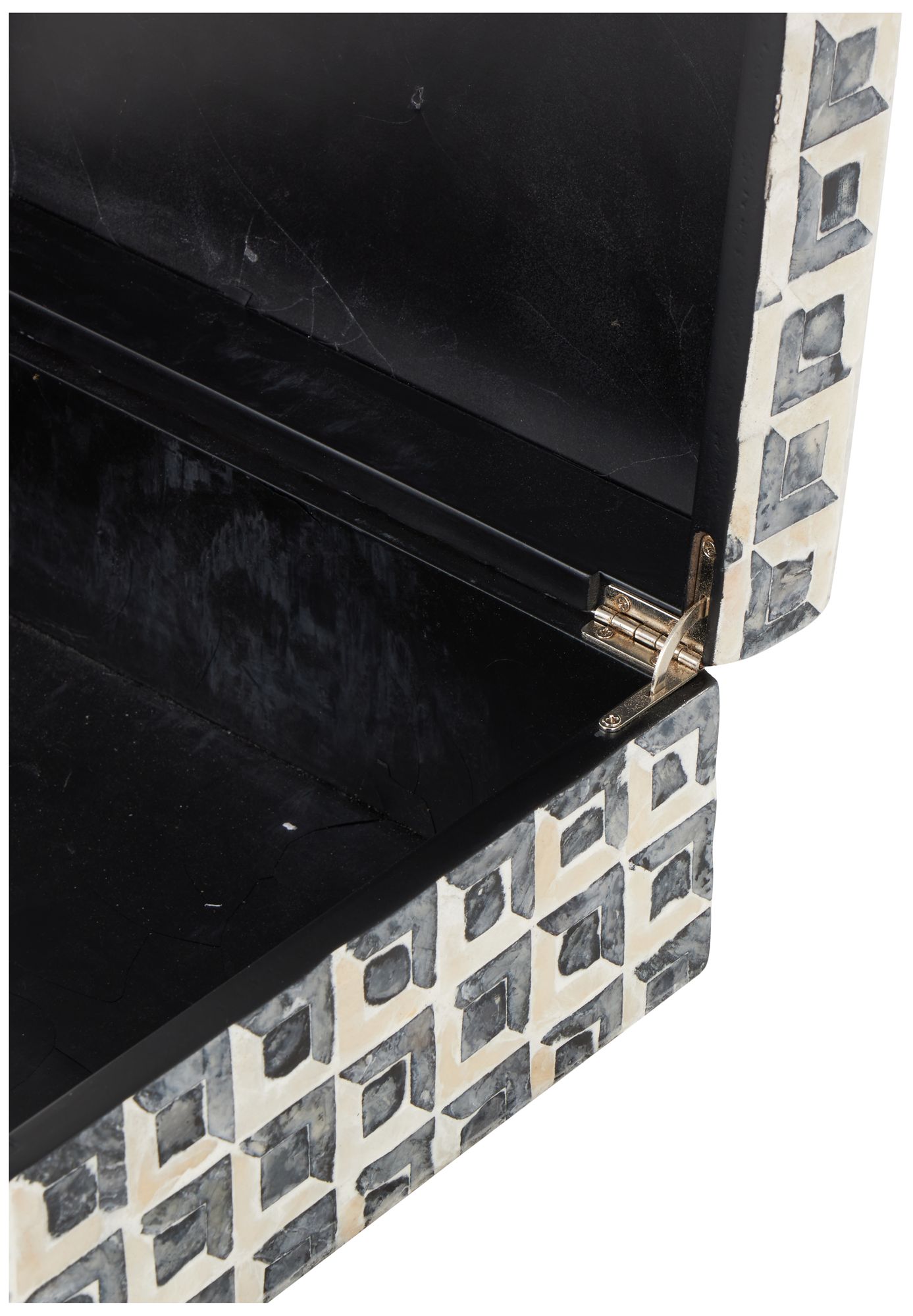 Image 2 Dark Gray Capiz Shell Modern Box, S/2 12", 8"W more views
