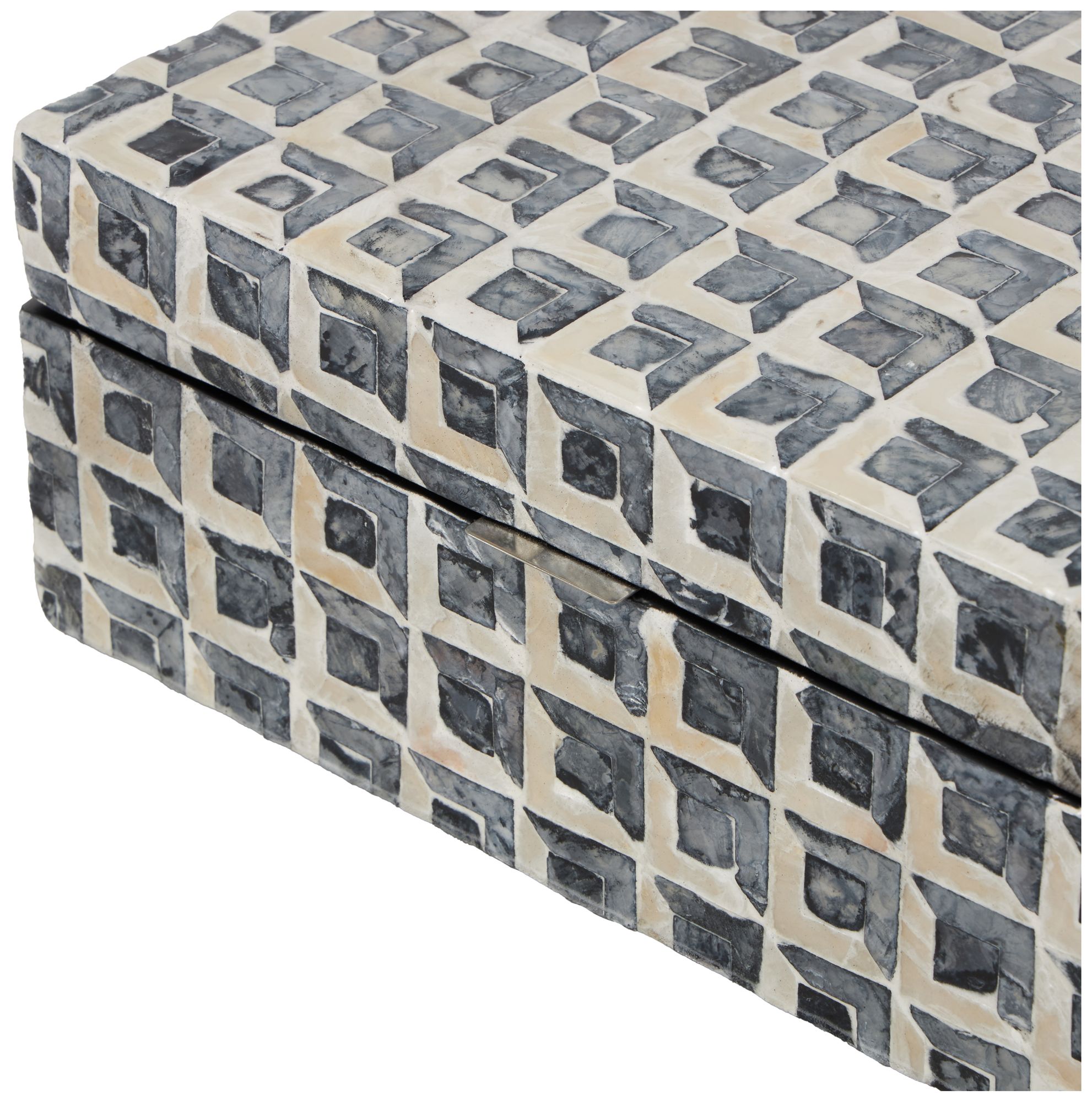 Image 3 Dark Gray Capiz Shell Modern Box, S/2 12", 8"W more views