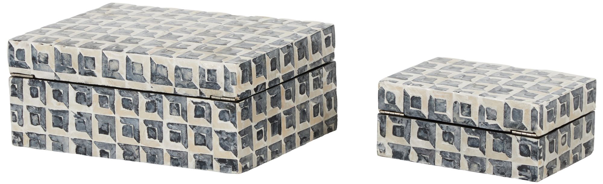 Image 5 Dark Gray Capiz Shell Modern Box, S/2 12", 8"W more views