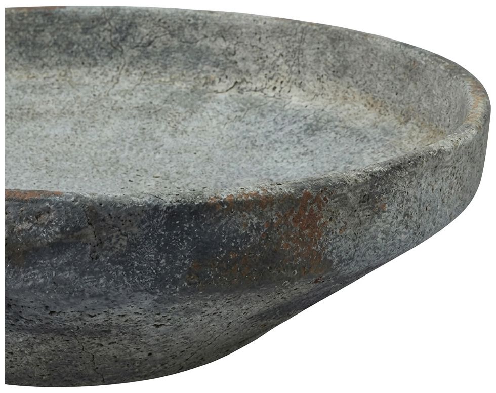 Image 3 Dark Gray Ceramic Rustic Decorative Bowl, 12" x 12" x 4" more views