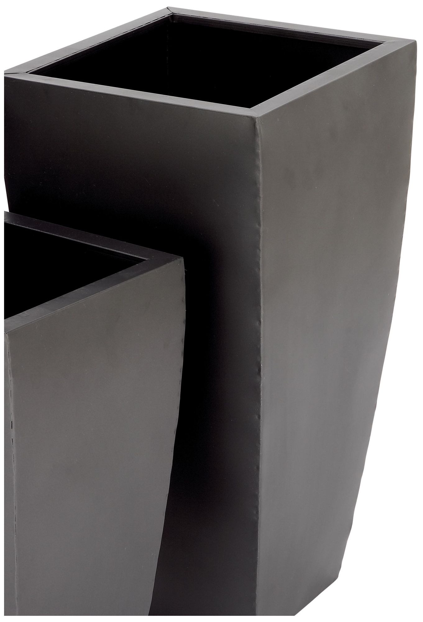Image 3 Dark Gray Metal Contemporary Planter, S/3 20", 25", 30"H more views