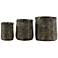 Dark Gray Natural Woven Seagrass Baskets - Set of 3