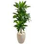 2_Dark Green Dracaena 48" High Faux Plant in Pot