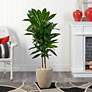 7_Dark Green Dracaena 48" High Faux Plant in Pot more views
