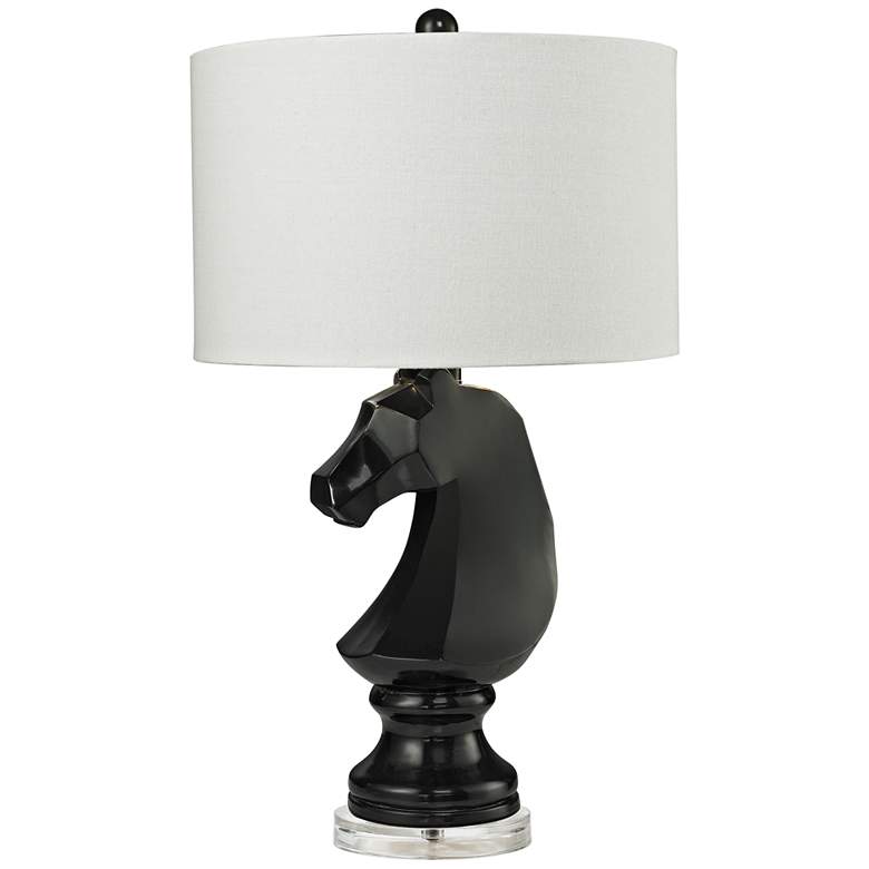 Image 1 Dark Knight Gloss Black Ceramic Table Lamp