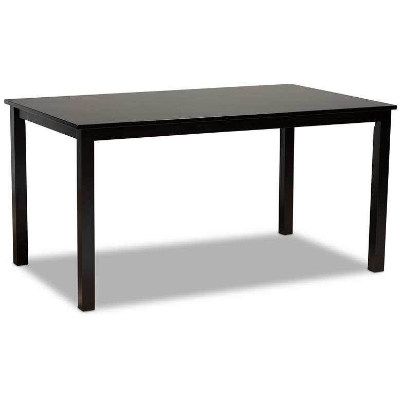 Image 3 Dark Luisa Brown Wood 7-Piece Dining Table and Chair Set more views