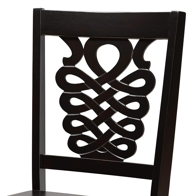 Image 5 Dark Luisa Brown Wood 7-Piece Dining Table and Chair Set more views