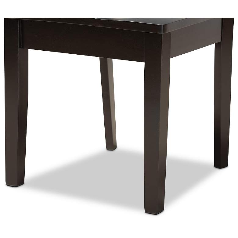 Image 6 Dark Luisa Brown Wood 7-Piece Dining Table and Chair Set more views
