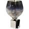 Dark Ombre 13 1/2" High Glass Vase with Metal Base