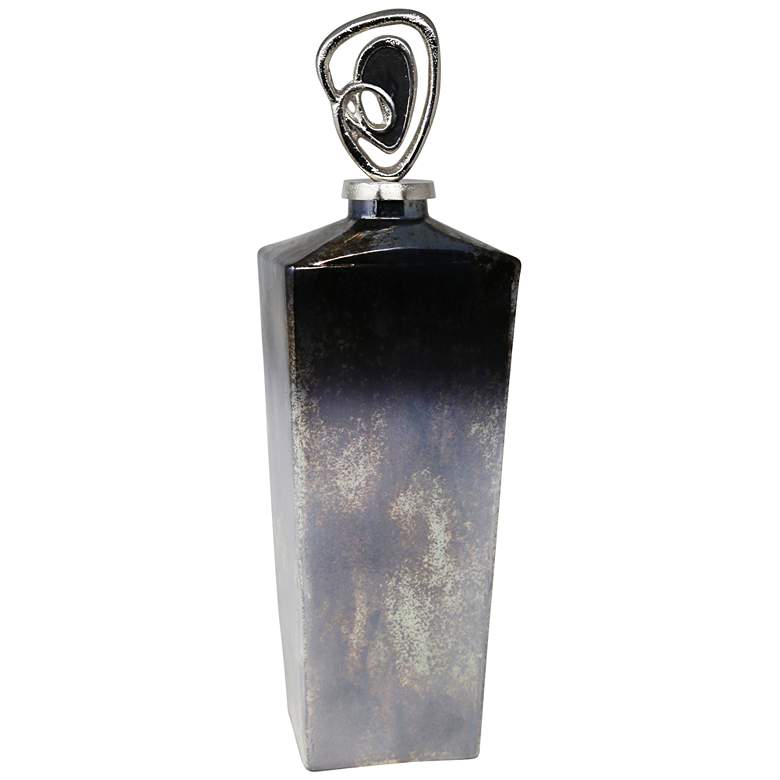 Image 1 Dark Ombre 20 1/2 inch High Glass Jar with Metal Topper