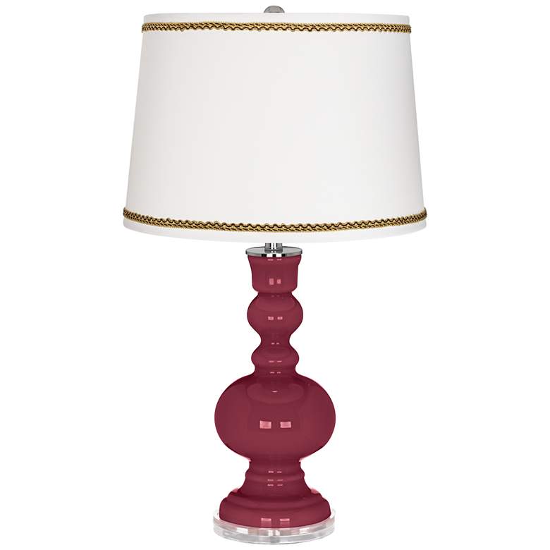 Image 1 Dark Plum Apothecary Table Lamp with Twist Scroll Trim