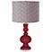 Dark Plum Gray Pleated Drum Shade Apothecary Table Lamp