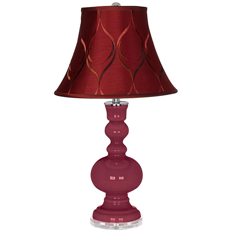 Image 1 Dark Plum Merlot Bell Shade Apothecary Table Lamp