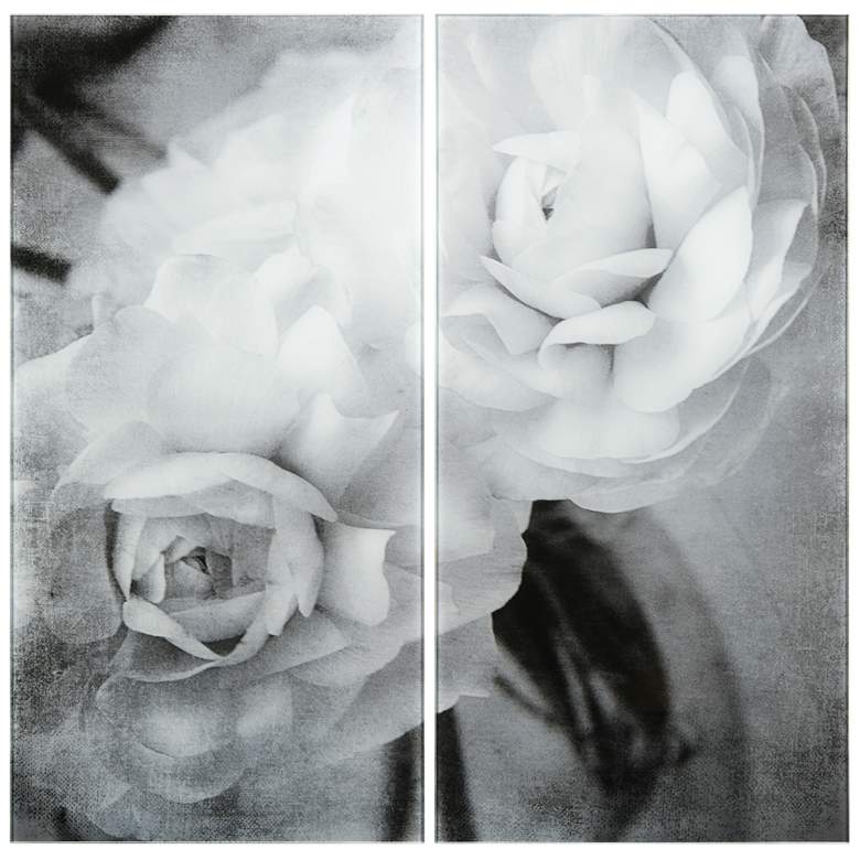 Image 1 Dark Ranunculus I AB Frameless Printed Tempered Glass Wall Art Set of 2