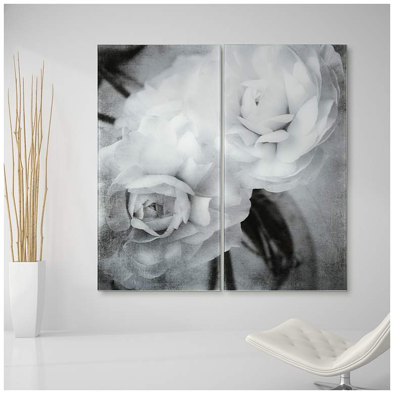 Image 5 Dark Ranunculus I AB Frameless Printed Tempered Glass Wall Art Set of 2 more views