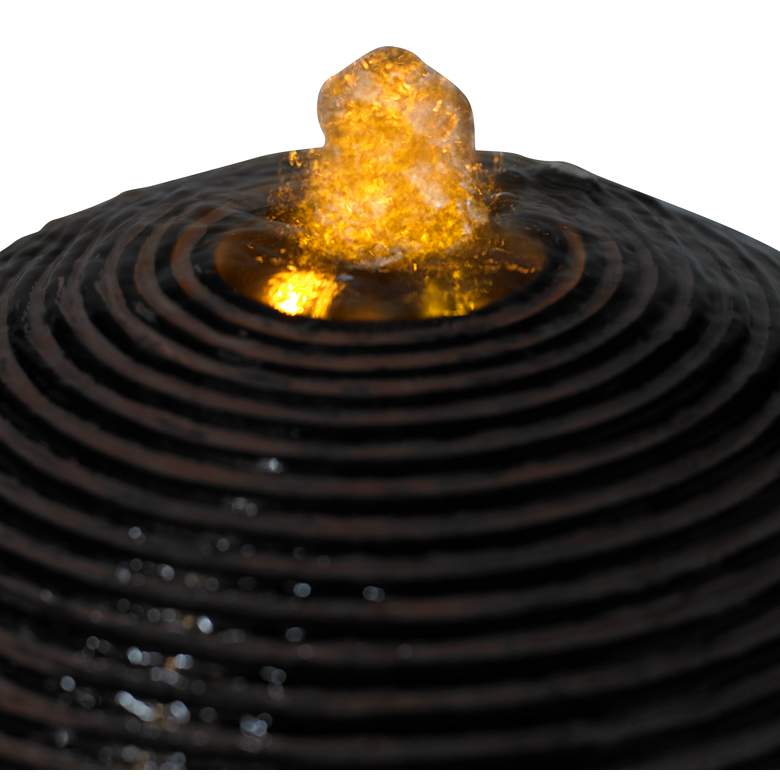 Image 5 Dark Sphere 35 1/2" High LED Pillar Bubbler Fountain more views
