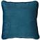 Dark Turquoise Blue 18" Square Decorative Velvet Pillow