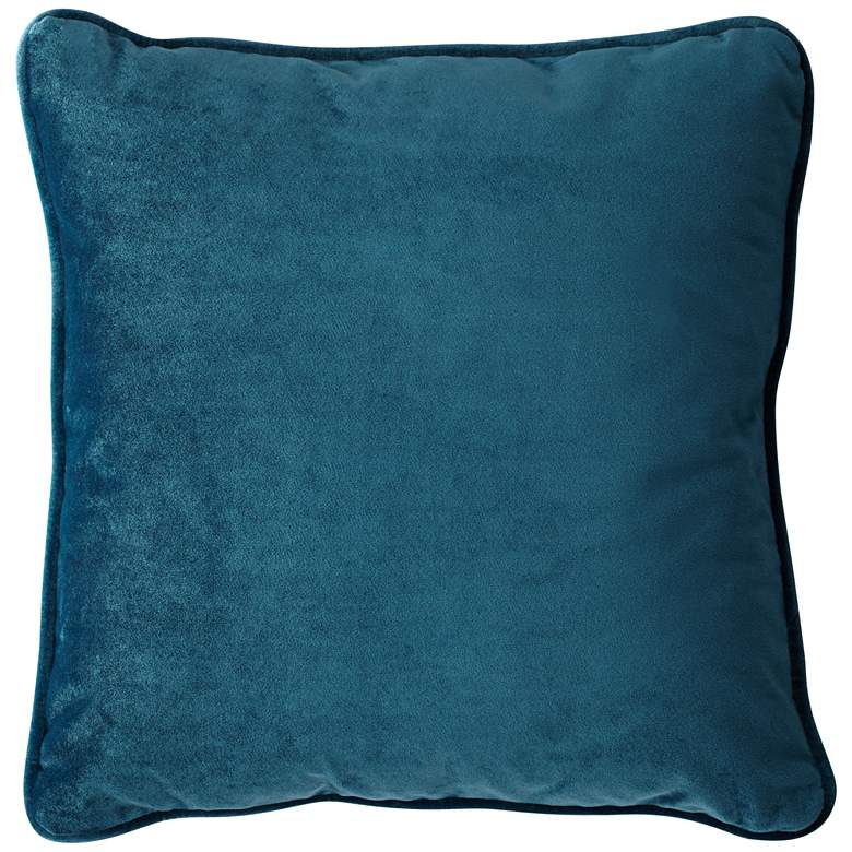 Image 1 Dark Turquoise Blue 18 inch Square Decorative Velvet Pillow