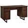 Dark Walnut 54" Wide Wood Executive Desk with Dual Storage