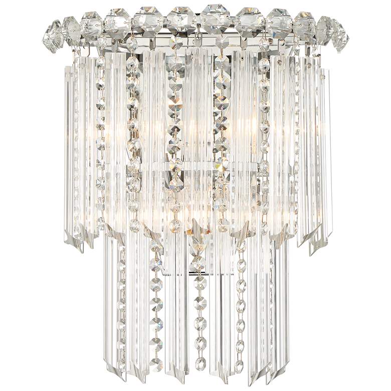 Image 5 Darla 14" High Chrome and Crystal 3-Light Wall Sconce more views